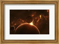 Extraterrestrial world and Various moons Fine Art Print