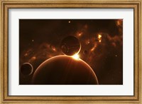 Extraterrestrial world and Various moons Fine Art Print