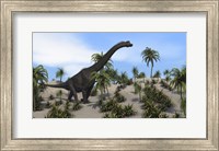 Large Brachiosaurus in a Tropical Environment Fine Art Print