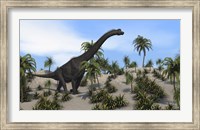 Large Brachiosaurus in a Tropical Environment Fine Art Print