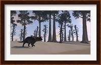 Brown Einiosaurus Roaming Fine Art Print