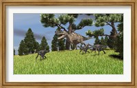 Ceratosaurus Chasing Gigantoraptors Fine Art Print