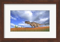 Ceratosaurus Hunting in Prehistoric Grasslands Fine Art Print