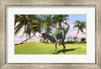 Dilophosaurus Hunting in a Field Fine Art Print
