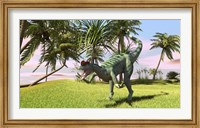 Dilophosaurus Hunting in a Field Fine Art Print