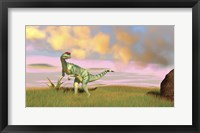 Dilophosaurus Hunting in an Open Field Fine Art Print