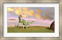 Dilophosaurus Hunting in an Open Field Fine Art Print