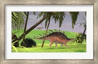 Kentrosaurus Walking in Field Fine Art Print