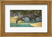 Large Brachiosaurus Drinking Water Fine Art Print
