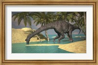 Large Brachiosaurus Drinking Water Fine Art Print