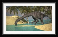 Large Brachiosaurus Drinking Water Fine Art Print