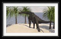Large Brachiosaurus Grazing on Trees Fine Art Print