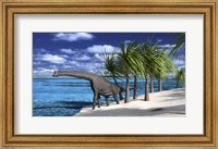 Large Brachiosaurus on the Shoreline Fine Art Print