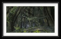 Monolophosaurus in Woodlands Fine Art Print