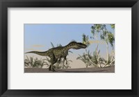 Monolophosaurus Walking in Desert Fine Art Print