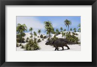 Triceratops in a Tropical Setting Fine Art Print