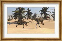 Two Gigantoraptors in Desert Landscape Fine Art Print
