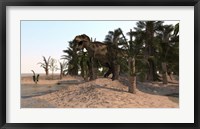 Tyrannosaurus Rex Hunting in a Desert Environment Fine Art Print
