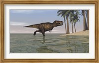 Tyrannosaurus Rex Hunting in Water Fine Art Print