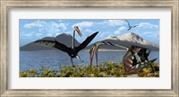 Gigantic Quetzalcoatlus pterosaurs Fine Art Print