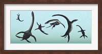 Plesiosaurs Gather Underwater Fine Art Print