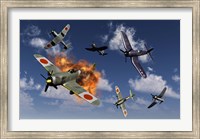 F4U Corsair and Japanese Nakajima Planes Fine Art Print