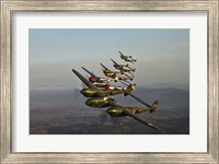 Five Lockheed P-38 Lightnings Fine Art Print
