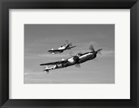 A P-38 Lightning and P-51D Mustang Fine Art Print
