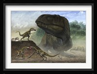 Huchengtyrannus Magnus and Offspring Fine Art Print