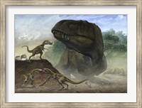 Huchengtyrannus Magnus and Offspring Fine Art Print