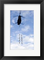 US Soldiers Suspended by a CH-47 Chinook Fine Art Print