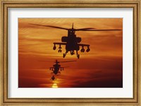 Four AH-64 Apache Helicopters Fine Art Print