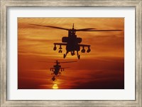Four AH-64 Apache Helicopters Fine Art Print