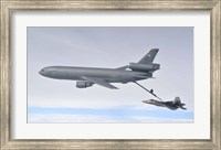 KC-10 Extender and F-22 Raptor Fine Art Print