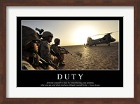 Duty: Inspirational Quote and Motivational Poster Fine Art Print