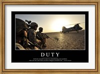 Duty: Inspirational Quote and Motivational Poster Fine Art Print