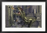 Allosaurus and Robotic Devices Fine Art Print