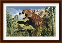 Sabre Tooth Tiger Hunting Fine Art Print