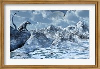 Sabre Toothed Tiger Perched on a Rock Fine Art Print