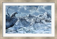 Sabre Toothed Tiger Perched on a Rock Fine Art Print
