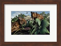 Sabre-Toothed Tigers in Pleistocene Time Fine Art Print
