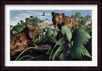 Sabre-Toothed Tigers in Pleistocene Time Fine Art Print