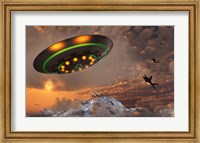 F-22 Raptors Chase a UFO Fine Art Print
