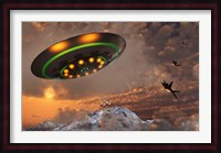 F-22 Raptors Chase a UFO Fine Art Print