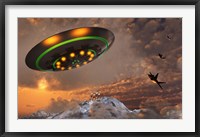 F-22 Raptors Chase a UFO Fine Art Print