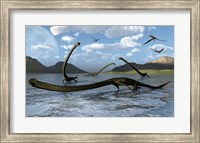 Illustration of Tanystropheus Reptiles Fine Art Print