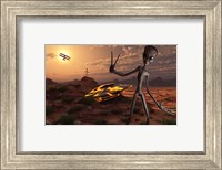 Grey Aliens at the Site of Their UFO crash Fine Art Print