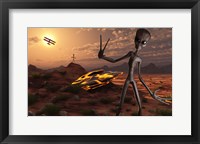 Grey Aliens at the Site of Their UFO crash Fine Art Print