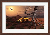 Grey Aliens at the Site of Their UFO crash Fine Art Print