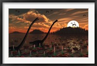 Omeisaurus Dinosaurs Framed Print